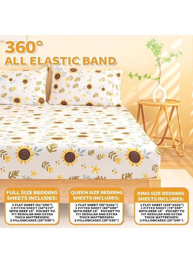 Marquess Microfiber Flannel Sheet Set -Luxury Printed 4 Piece Bedding Collection-Deep Pocket Ultra Soft & Durable (White, King) - Image 2